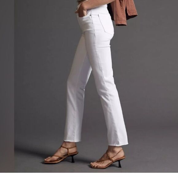 NWT EDWIN Women’s Bree High Rise Skinny Jeans Raw Hem Optic White - Size 29 - Picture 3 of 9